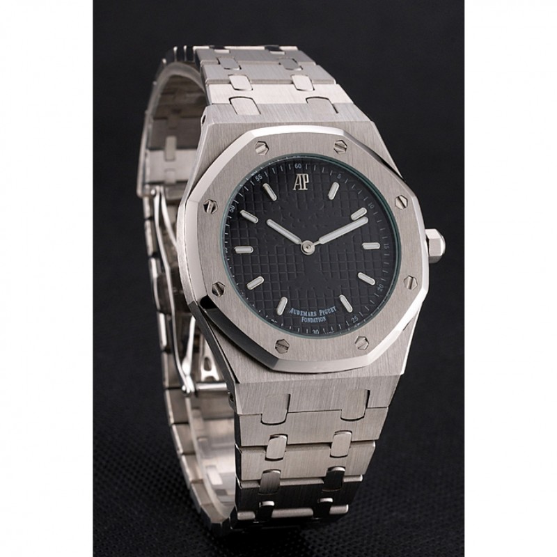 SS Replica Watches Audemars Piguet Royal Oak Fondation Black Dial Stainless Steel Case And Bracelet-2
