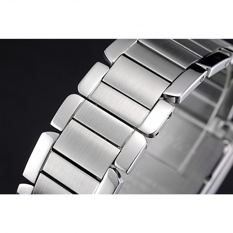 Cheap Cartier Tank MC Black Dial Stainless Steel Case And Bracelet 622698-5