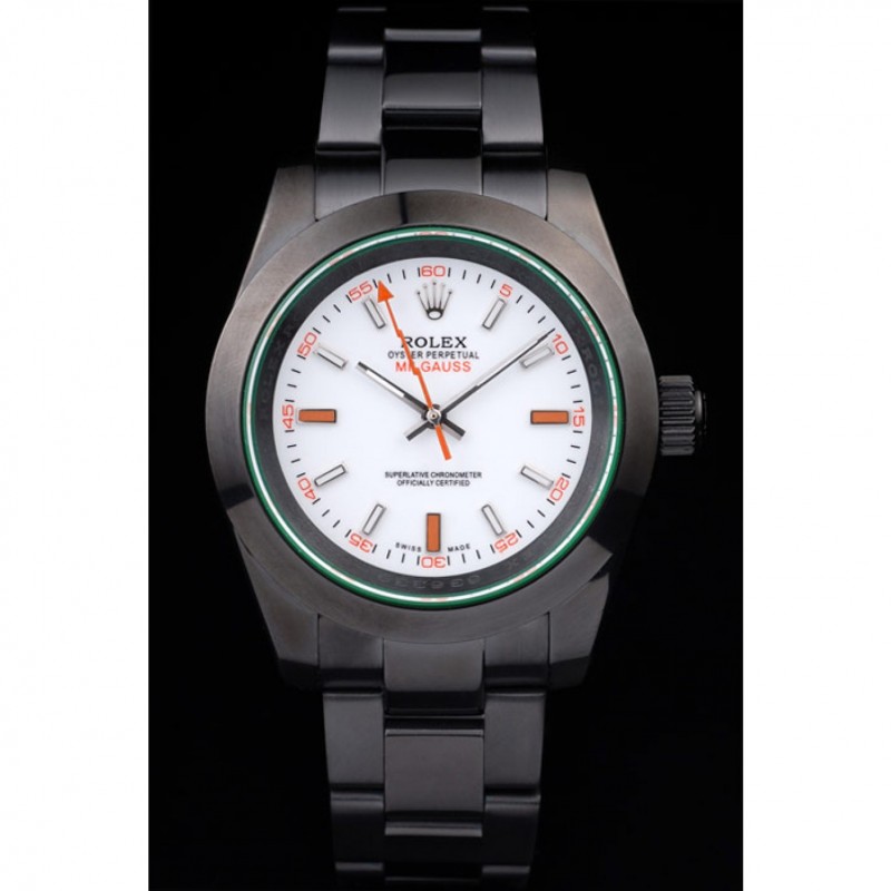 Rolex Milgauss Pro-Hunter Tinted Green Saphire White Dial-1