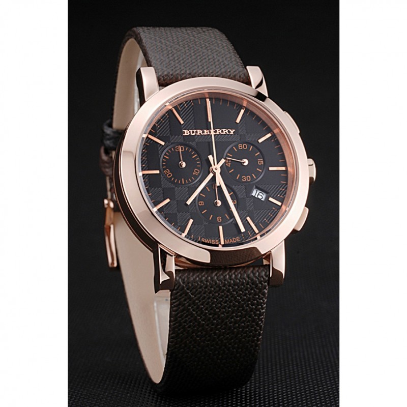 Burberry The City Classic Chronograph Black Dial Smoked Trench Bracelet 622573-2