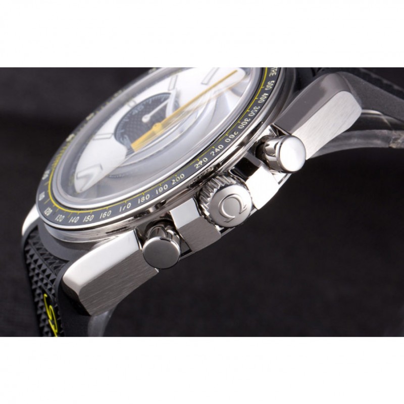 Omega Speedmaster Black Rubber Bracelet White Dial 801422-4