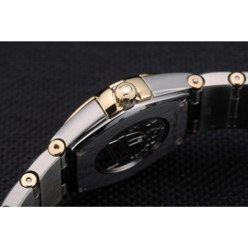 Swiss Lady Omega Constellation Stainless Steel Bracelet Golden Dial 80292-8