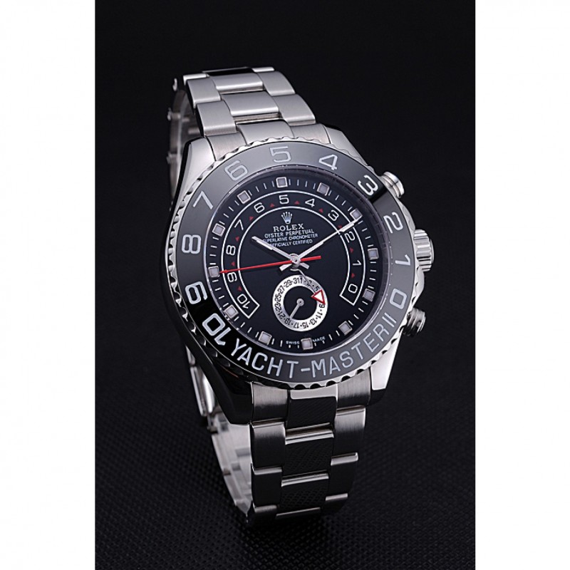 High Quality Rolex Yacht - Master II Black Dial Stainless Steel Bracelet 622541-1