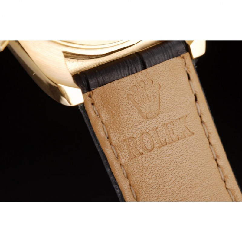 Rolex Daytona Gold Case Blue Dial Black Leather Strap-7