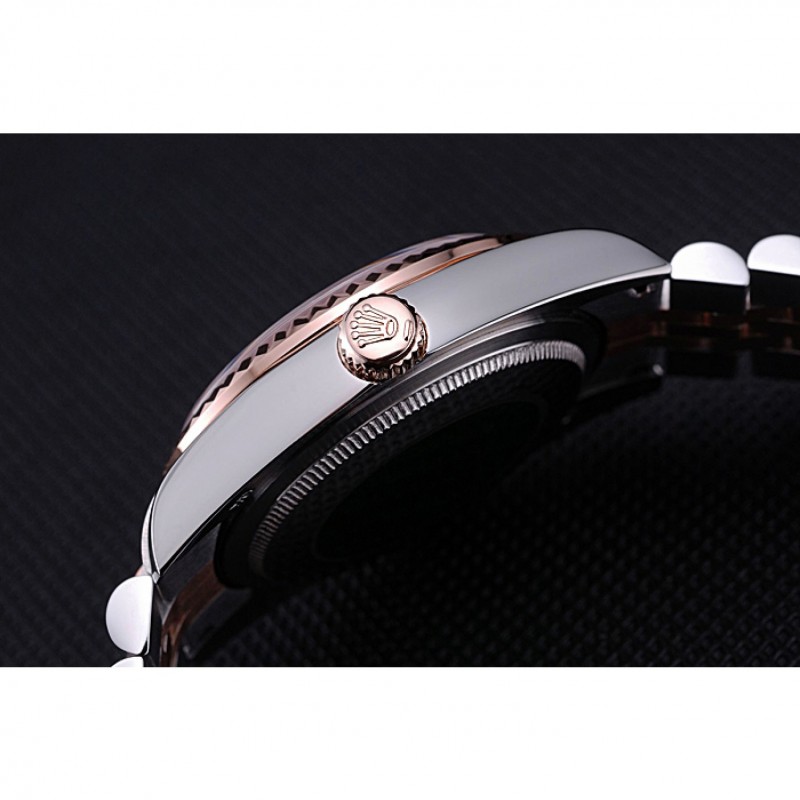 Luxury Replica Watches Rolex DateJust Black Dial Stainless Steel and Gold Bracelet 622545-5