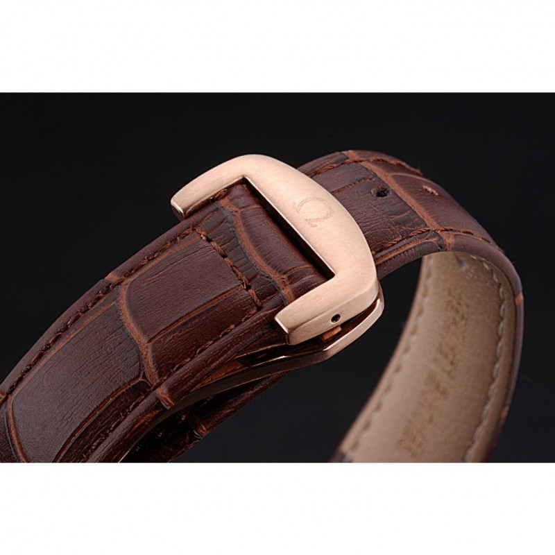 Best Omega Seamaster Aqua Terra Chronograph Teak-Black Dial Brown Leather Bracelet 622531-6