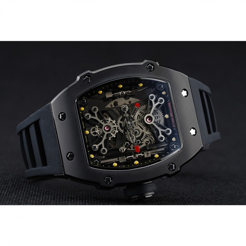 Richard Mille Tourbillion Rafael Nadal RM 27-01 Black Case Black Rubber Bracelet 1454253-4