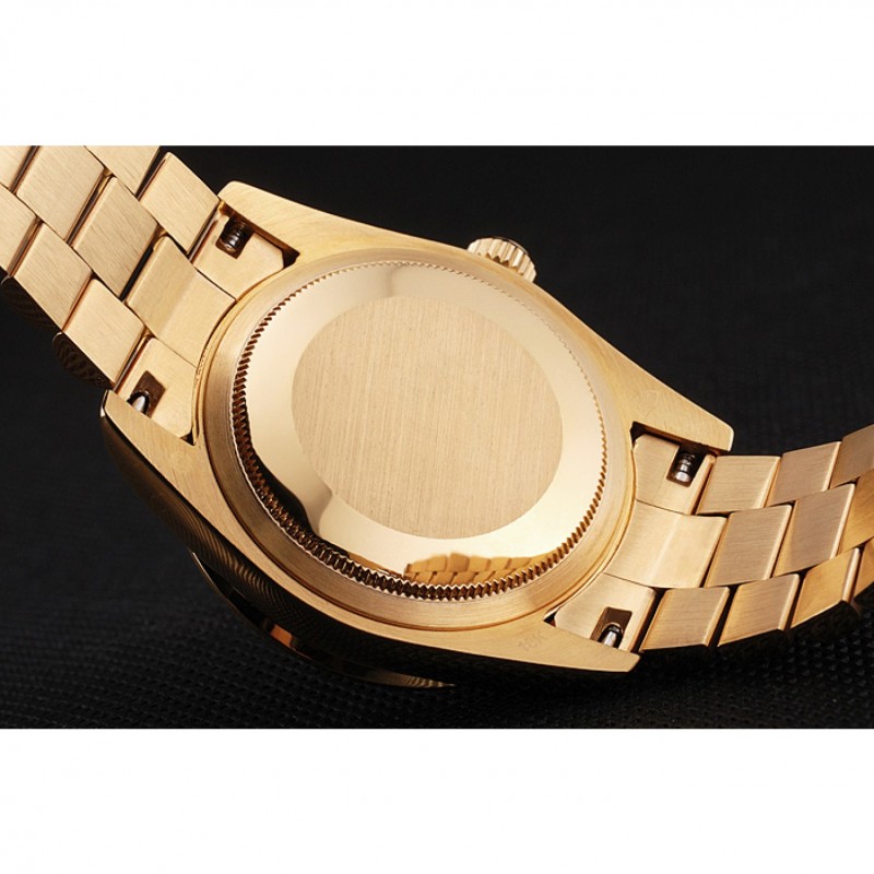 Swiss Rolex Day Date Diamond Pave Dial And Bezel Gold Case And Bracelet-7