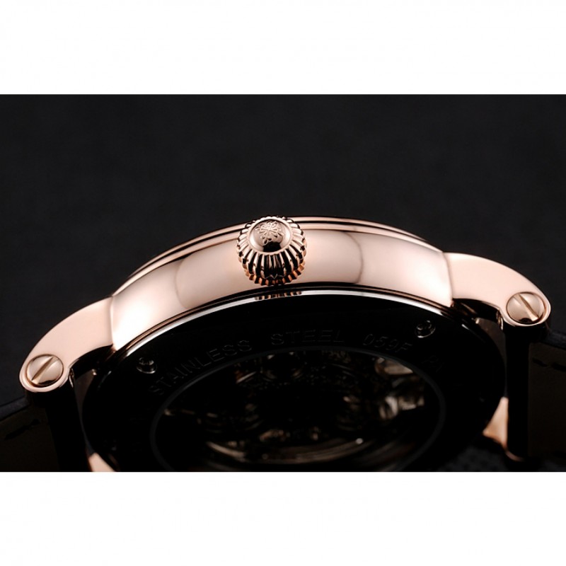 Patek Philippe Grand Complications Black Skeleton Dial Rose Gold Case Black Leather Strap 1453809-8
