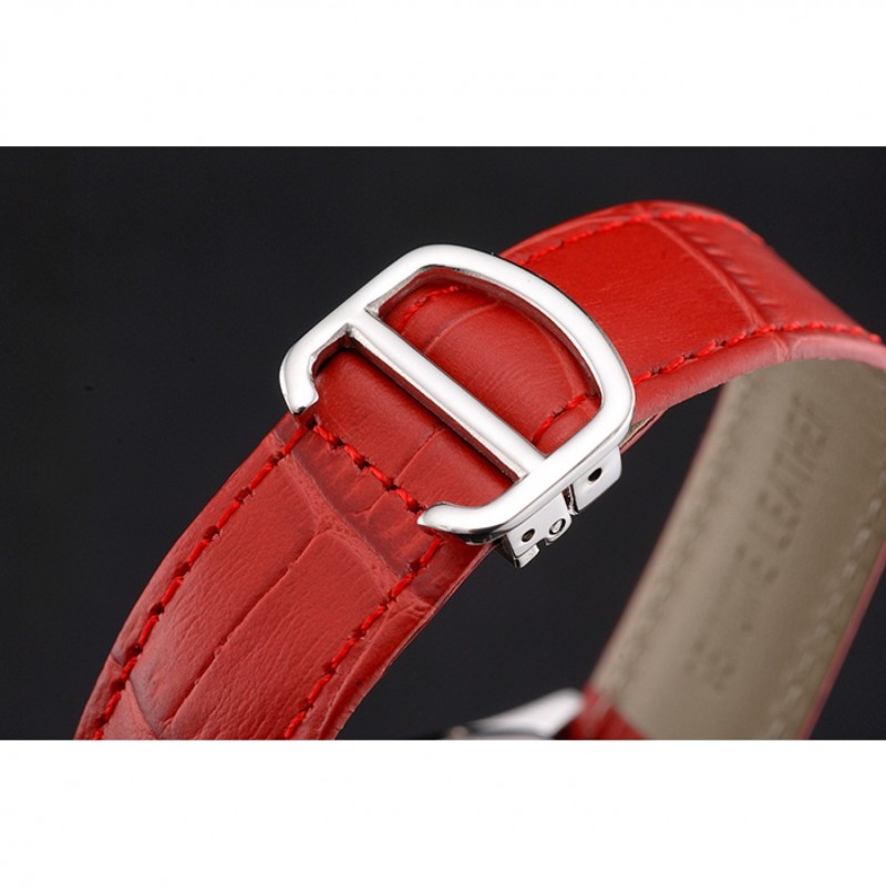 AAA Cartier Tortue Perpetual Calendar White Dial Stainless Steel Case Red Leather Strap-5