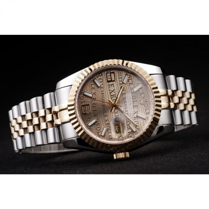 Rolex DateJust Two Tone Stainless Steel 18k Gold PlatedGold Dial-3