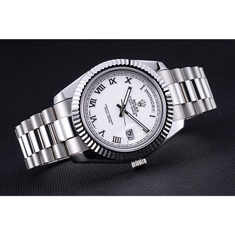 Rolex Day-Date White Dial Stainless Steel Bracelet 622547-3