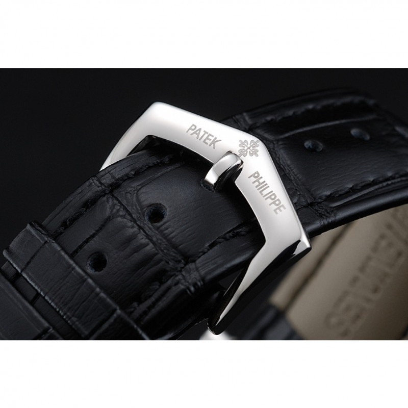 Patek Philippe Grand Complications Black Skeleton Dial Stainless Steel Case Black Leather Strap 1453812-6