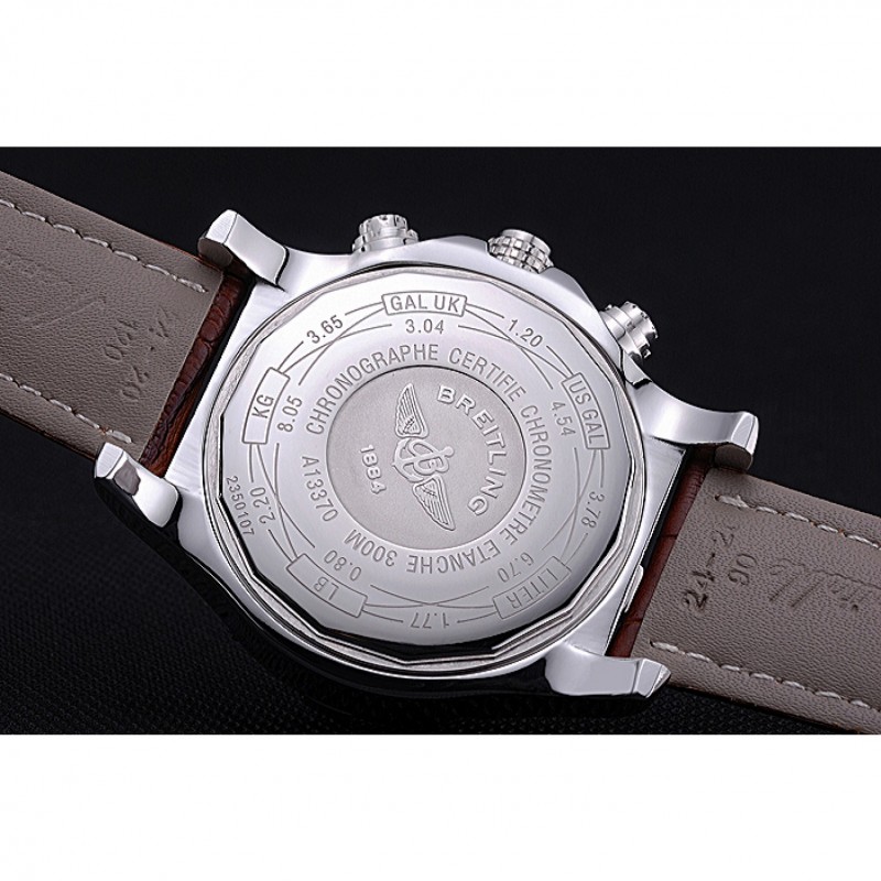 Breitling Chronomat Evolution White Dial Brown Leather Bracelet 622517-8