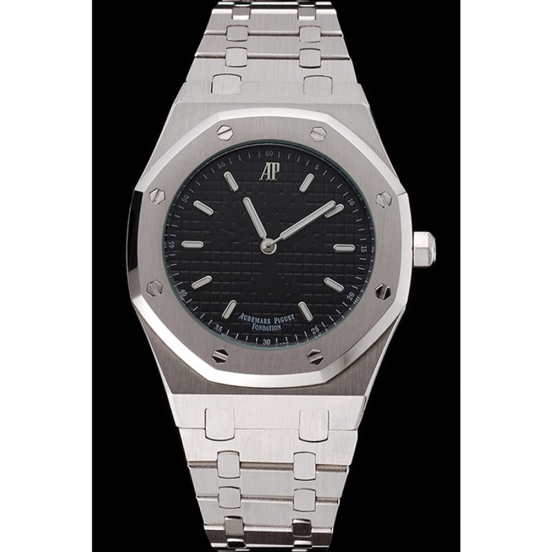 SS Replica Watches Audemars Piguet Royal Oak Fondation Black Dial Stainless Steel Case And Bracelet-1