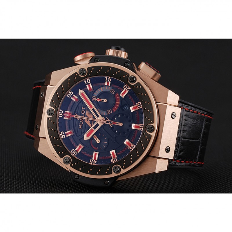 Swiss Hublot Big Bang Limited Edition Formula 1 Black And Red Dial Gold Case Black Strap 62287-4