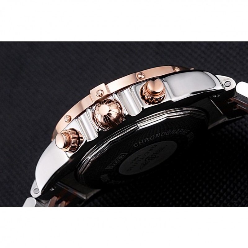 Breitling Chronomat Black Dial Rose Gold Bezel And Subdials Stainless Steel Case Two Tone Bracelet-6