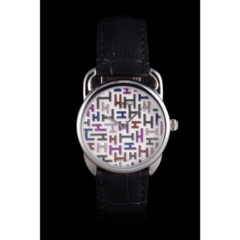 High Quality Hermes Classic Croco Leather Strap Multicolor Patterned Logo Dial 801407-2