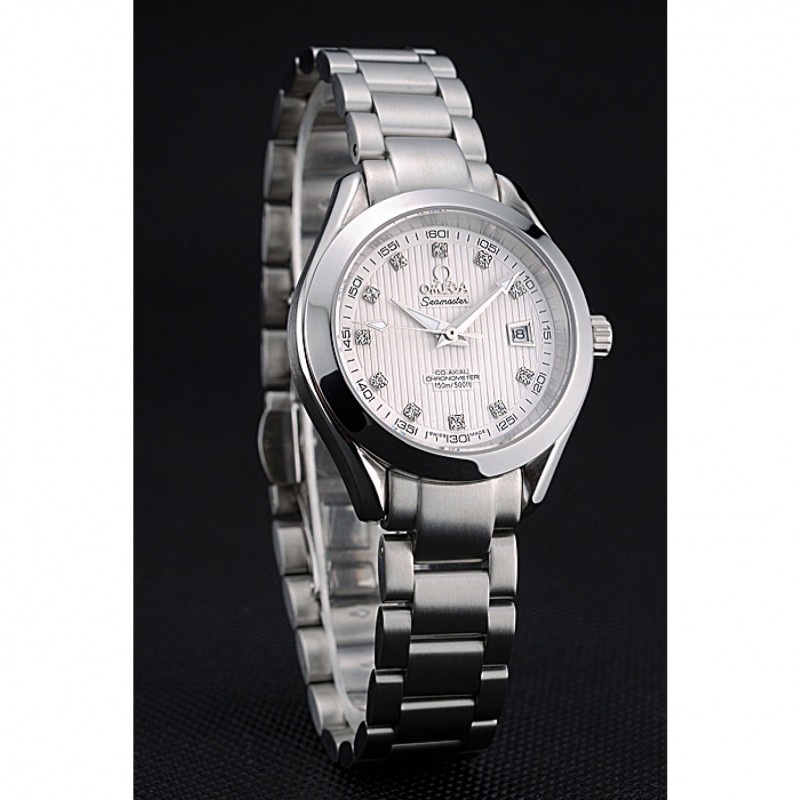 AAA Omega Seamaster Aqua Terra White Dial Diamond Numerals Stainless Steel Bracelet 622444-2
