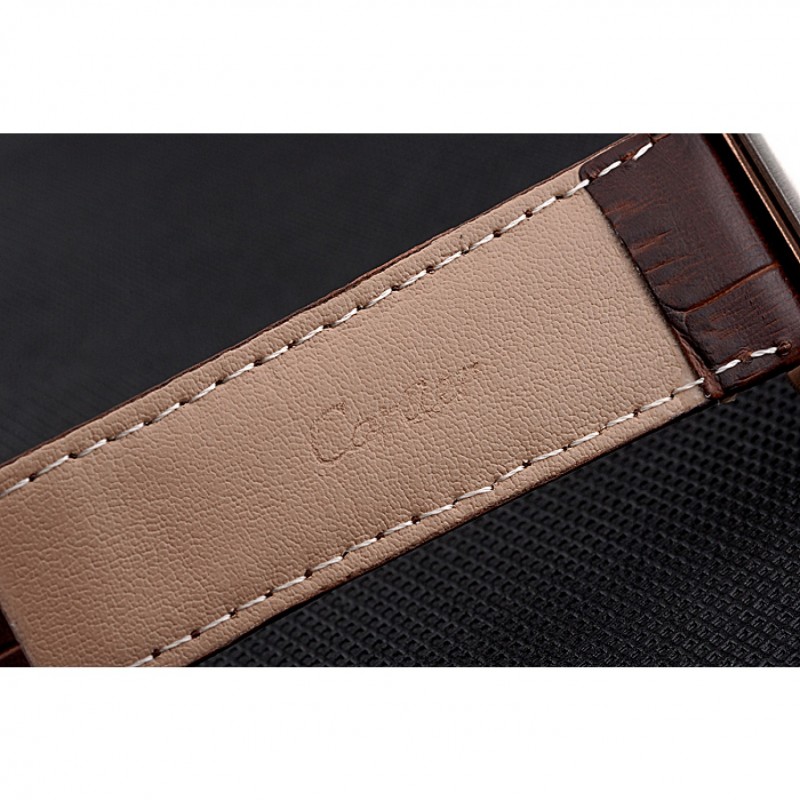 SS Cartier Tank MC Gold Case Brown Dial Brown Leather Strap 622175-7