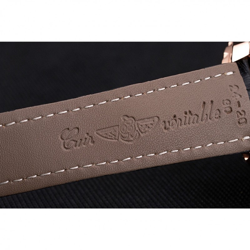 Best Breitling For Bentley Mulliner Tourbillon Black Dial Rose Gold Case Black Leather Strap-6