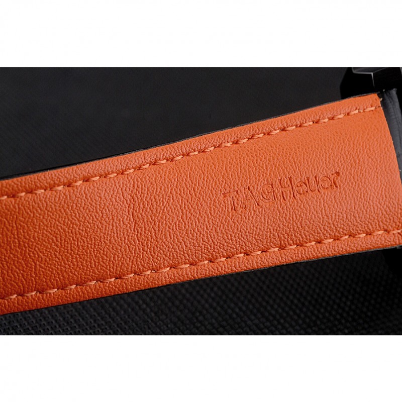 Tag Heuer Monaco Calibre 36 Blue And Orange Stripes Dial Black Leather Strap 622302-8