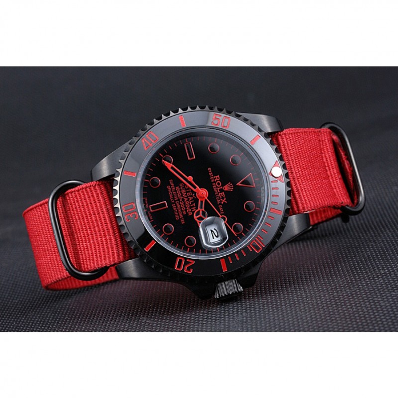 Rolex Stealth Submariner Red Nylon Strap 622010-3