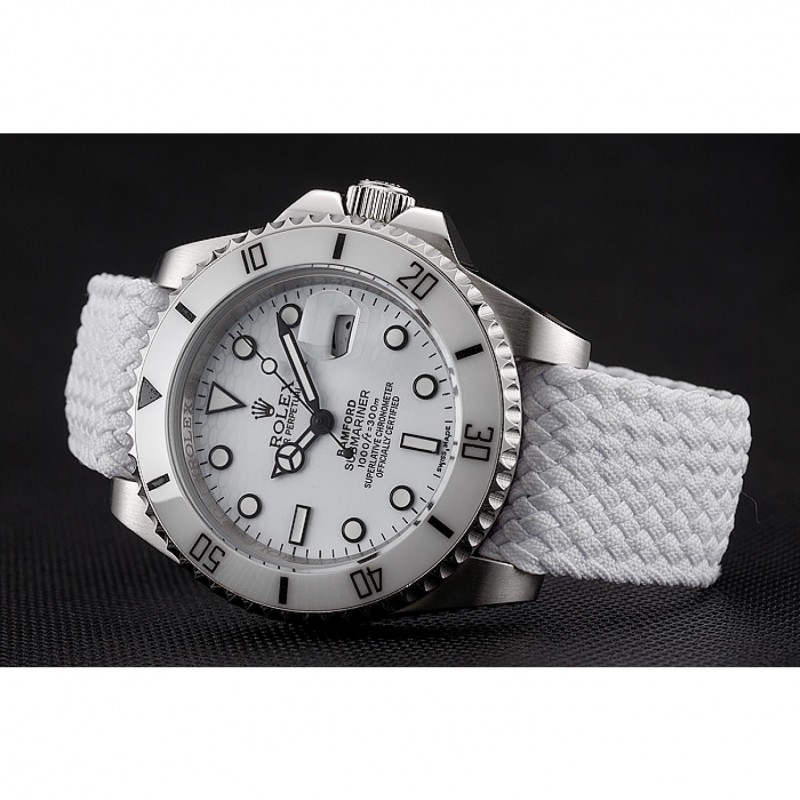 Rolex Submariner Bamford White Dial White Fabric Bracelet 1453867-2