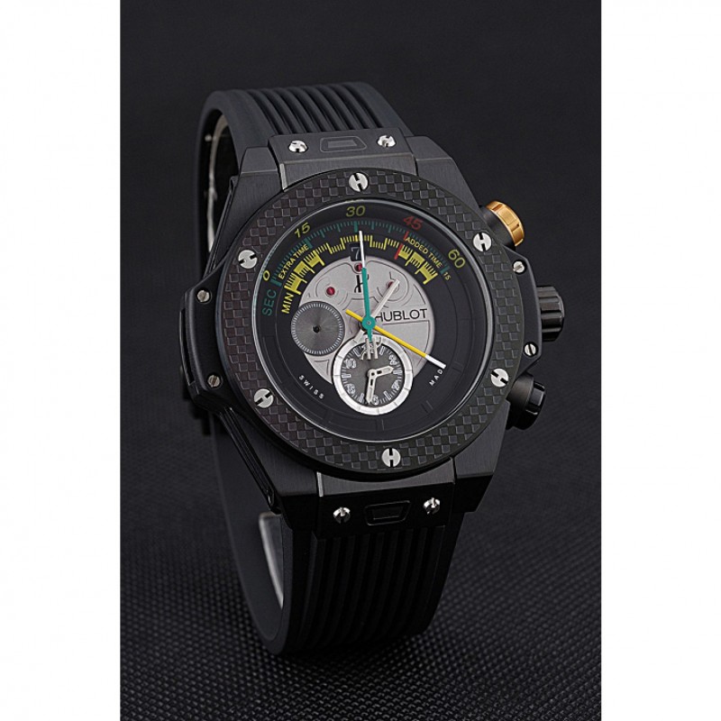 Hublot Big Bang Unico Bi-Retrograde Chrono King Black Steel Case Black Rubber Strap 622771-2
