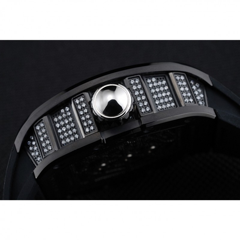 Richard Mille Tourbillion Spider RM 19-01 Black Diamond Case Black Rubber Bracelet 1454259-7