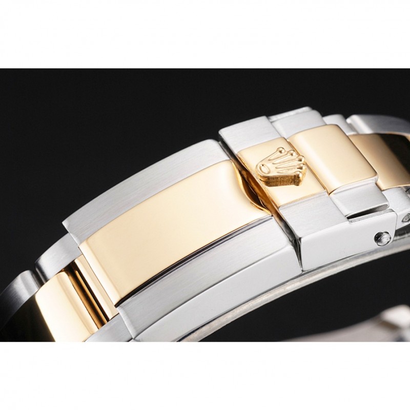 High Quality Swiss Rolex Yacht-Master Gray Dial Gold Bezel Stainless Steel Case Two Tone Dial-5