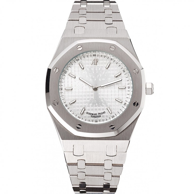 Audemars Piguet Royal Oak Fondation White Dial Stainless Steel Case And Bracelet-0