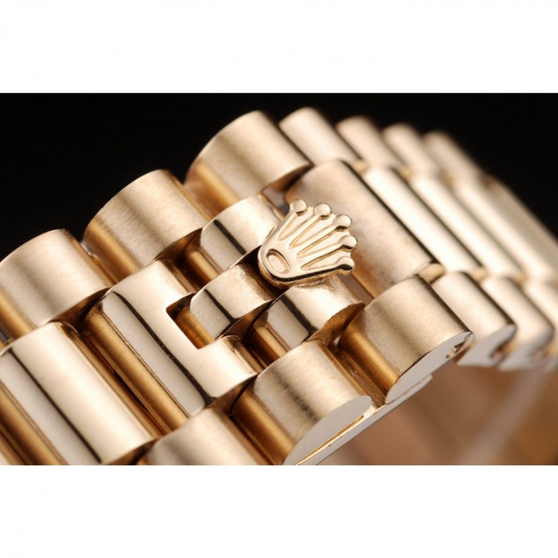 Cheap Replica Watches Rolex Day-Date 18k Yellow Gold Plated Stainless Steel White Dial-6