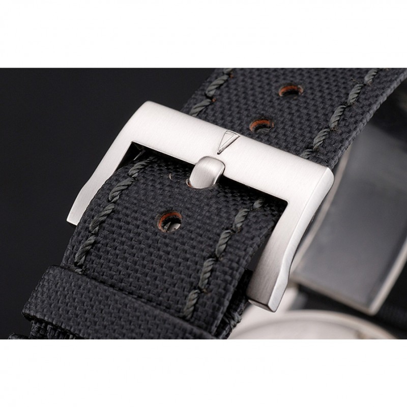 Swiss Blancpain 500 Fathoms Silver Dial Stainless Steel Case Black Canvas Strap-5