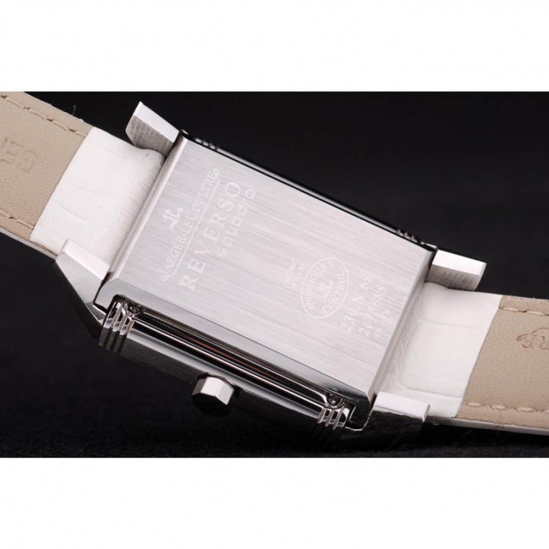 Jaeger le Coultre Reverso Squadro Lady White Leather Strap Pearl Dial 41970-6