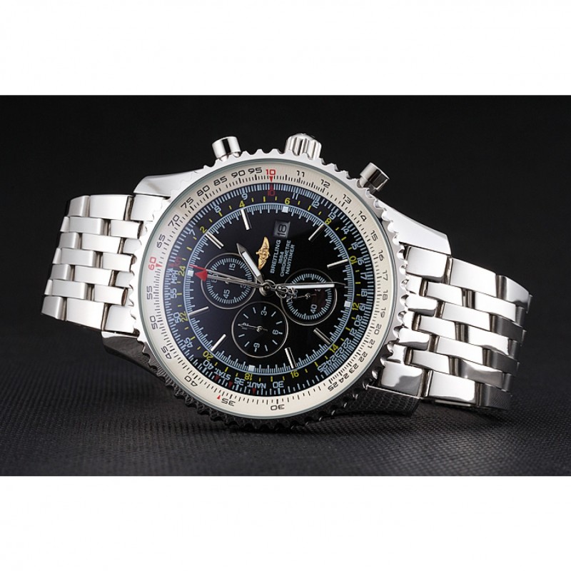 Breitling Navitimer World Black Dial Stainless Steel Bracelet 622512-3