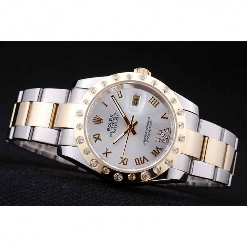 AAA Rolex Datejust Diamond Bezel White Dial 7464-4