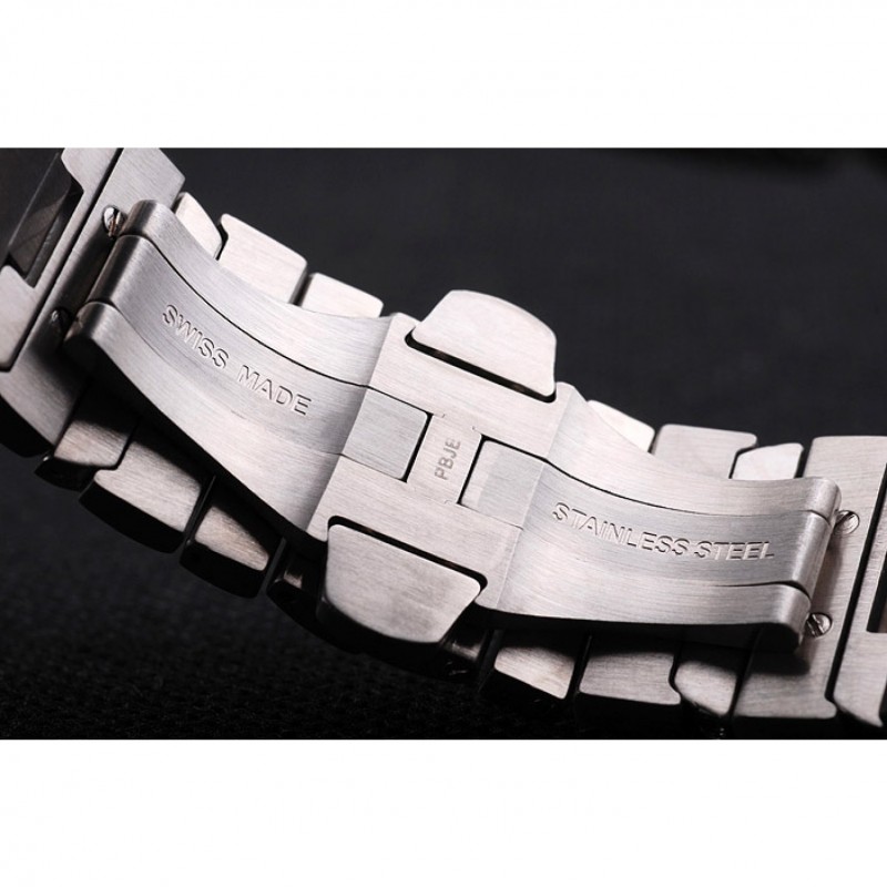 Cheap Replica Watches Panerai Luminor Power Reserve Black Dial Stainless Steel Bracelet-7