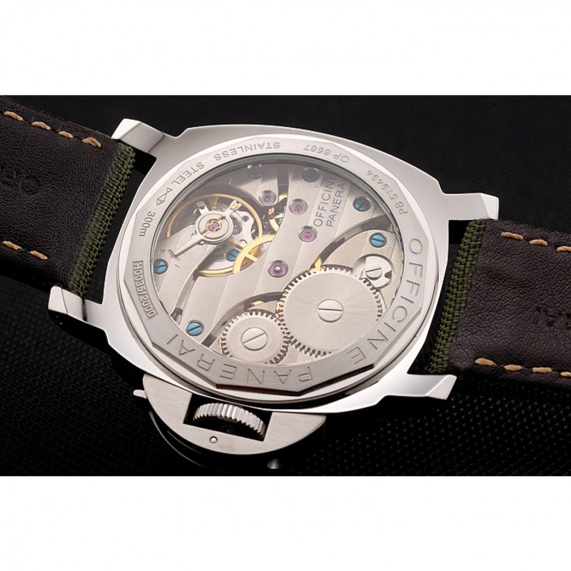 Panerai Luminor Base Logo Acciaio Black Dial Green Bracelet 1454013-6