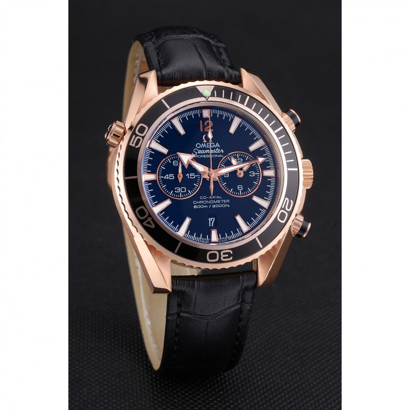 Omega Seamaster Planet Ocean Chronograph Ceragold Black Dial 622391-2
