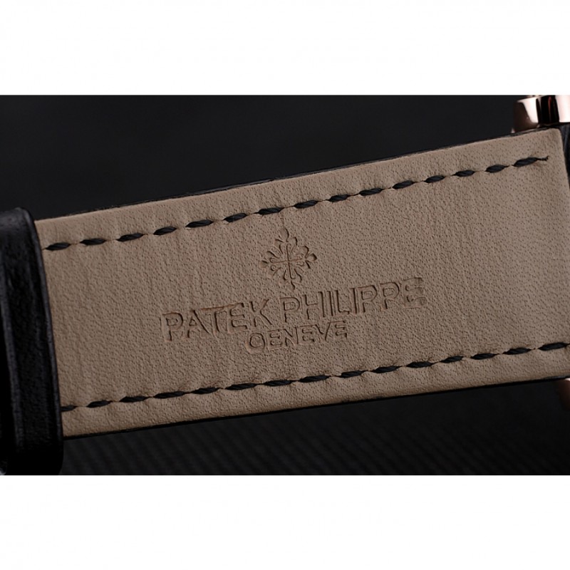 Patek Philippe Grand Complications Black Skeleton Dial Rose Gold Case Black Leather Strap 1453809-6