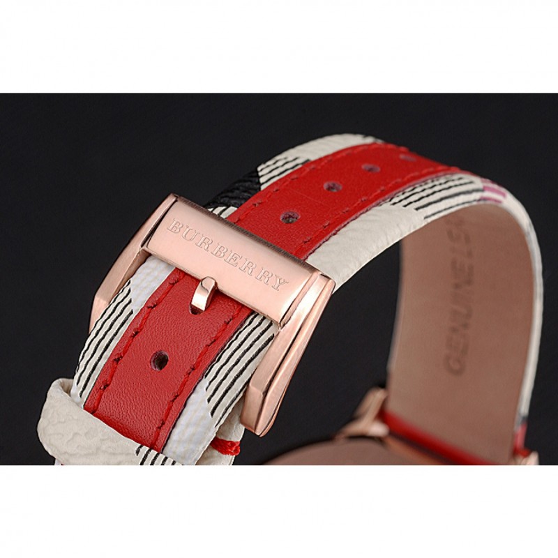 Burberry The City Classic Silver Dial Red Bracelet 622567-8
