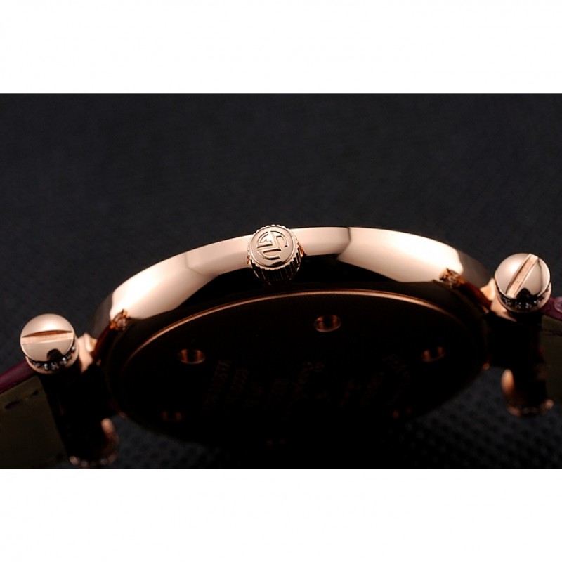 Franck Muller Double Mistery Ronde White Dial Rose Gold Case Plum Leather Strap-8