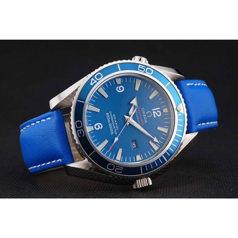 Omega Seamaster Planet Ocean Blue Dial Blue Leatherl Bracelet 622538-4