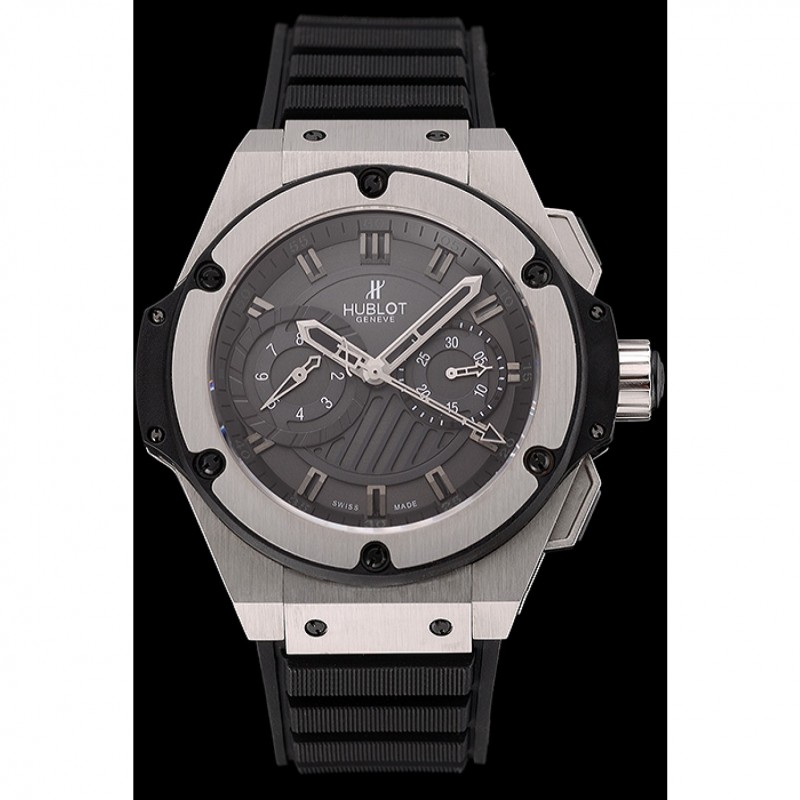 Swiss Hublot King Power Stainless Steel with Rubber Band shb11 621404-1