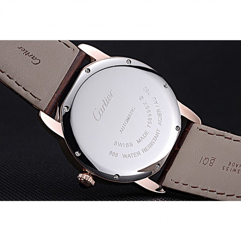 SS Replica Watches Swiss Cartier Ronde Solo Gold Case White Dial Roman Numerals 622201-7