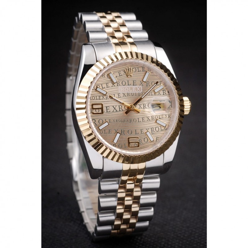 Rolex DateJust Two Tone Stainless Steel 18k Gold PlatedGold Dial-2