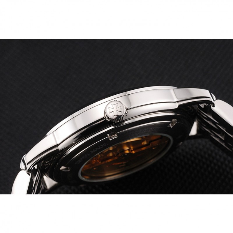 Cheap Vacheron Constantin Tourbillon White Dial Rose Gold Numerals Stainless Steel Case Two Tone Bracelet-8