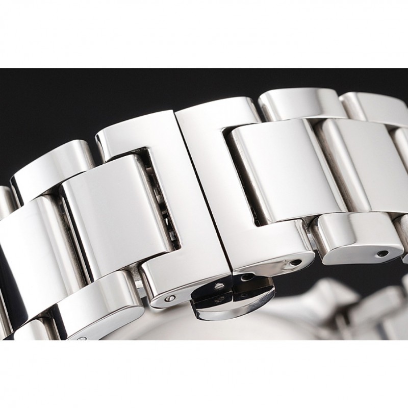 AAA Replica Watches Cartier Calibre De Cartier Small Seconds Black And White Dial Stainless Steel Case And Bracelet-6