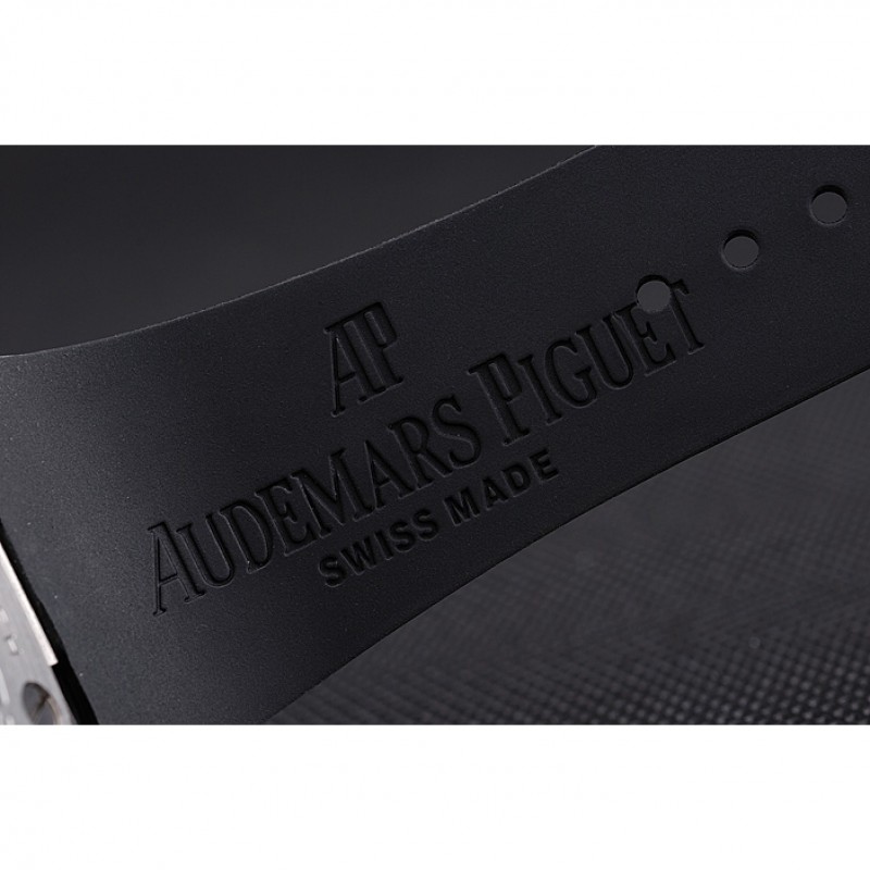 Swiss Audemars Piguet Royal Oak Chronograph Grey Dial Stainless Steel Case Black Rubber Strap 622866-7